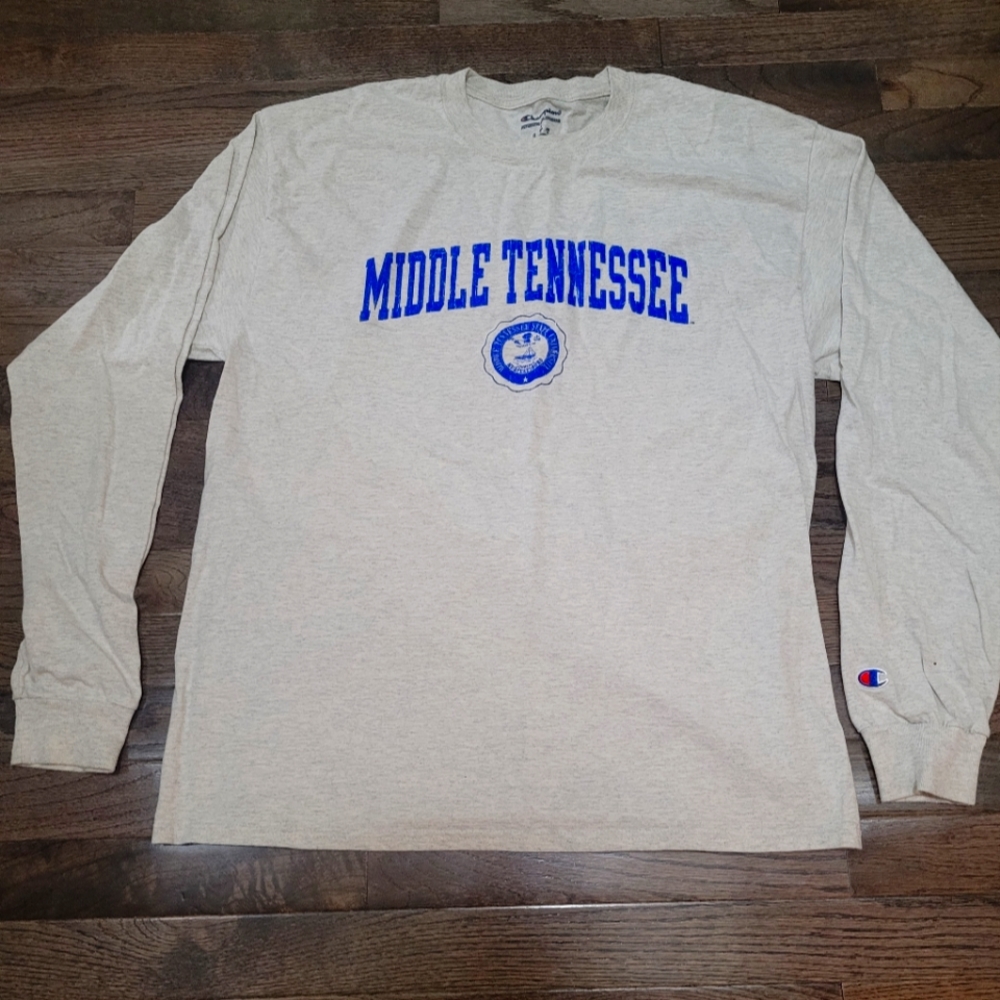 Middle TN State University Long sleeve Champion tee. Worn Once. Size Large.